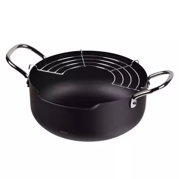 Горшок для жарки Pearl Metal 22 см, совместим с IH, легко наливается, чугунная глубокая кастрюля, сделано в Японии HB-1891