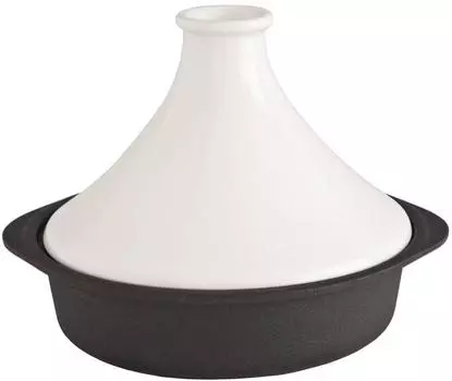 Горшок Ikenaga Tekko Tagine 26 см Сделано в Японии IH White 11258 Корпус Китай, Крышка совместима, белый