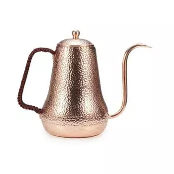 Горшок из чистой меди ручной работы - Капельный горшок из чистой меди - Кофейник для меди капельного типа - Кофейник из чистой меди с узким горлышком (900мл500мл) (900мл)