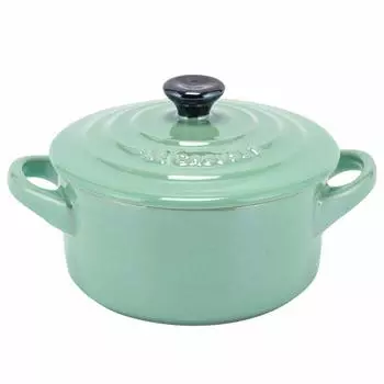 Горшок Le Creuset 10 см, металлик, мини-кокотка, 250 мл, 250 мл 61901107640034, металлик, холодная мята, мини-кокотка, ротонда, металлик, прохладная мята, стильный стиль