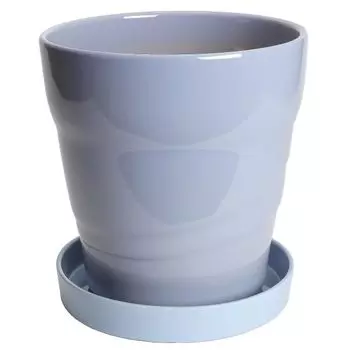 Горшок Микаваяки КАНЕЙОСИ в домашнем керамическом цветочном горшке MBC24 синего цвета с табличкой размера [Сделано в Японии/Надежное качество] 7,5