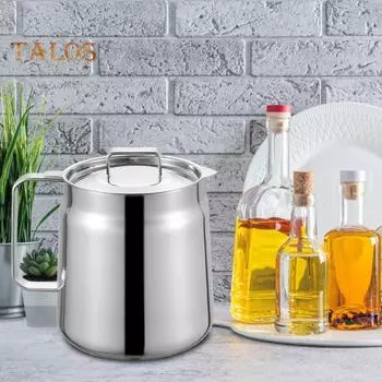 Горшок с масляным фильтром из нержавеющей стали с ручкой из носика. Универсальный сосуд для масляного фильтра большой емкости. Многофункциональная пищевая фритюрница для кухни, кемпинга. 3