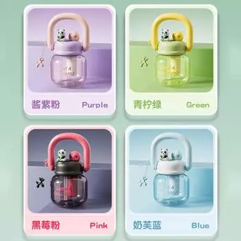 Горшок с популярным пластиковым стаканом с ситечком для чая, чашка для счастливой пухлой еды, привлекательный внешний вид, милая чашка фэн-шуй 0.8L