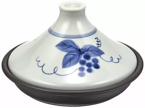 Горшок тажин Toyo Ceramics Arita Ware 21 см Керамический Виноград Картина (Жаропрочная пластина) ИД-09-03