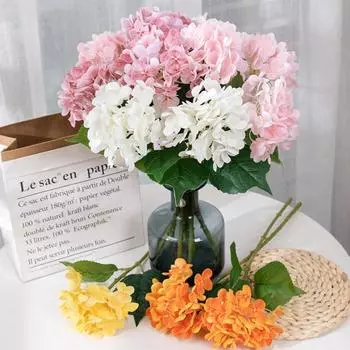 Гортензия Имитация цветка Невыцветающий искусственный домашний декор Не требует ухода Искусственная гортензия светло-розовый