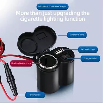 ГОРЯЧИЙ мотоцикл USB зарядное устройство прикуриватель гнездо мотоцикл с переключателем водонепроницаемый мотоцикл аксессуары для телефона навигация
