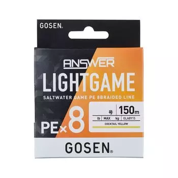 Gosen Answer Light Game PE x 8 150м Коктейль Желтый Нет. 0,3 (8 фунтов)