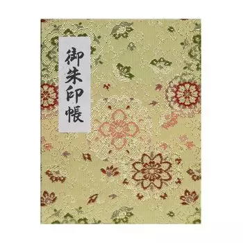 Goshuin book 100 pages, bellows style, vinyl cover included, Hotokudo original bookmark included, gold brocade (flower pattern arabesque (gold))