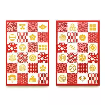 Goshuin book with small crest x family 180 x 120 40 1 book pocket, crest, mm, pockets, (red) красный