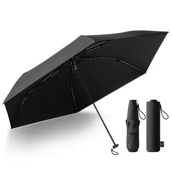 GOSO складной УФ-зонт для солнечной и дождливой погоды, шедевр, 125 г, 6 складных, складных, самых легких, углеродных, супер, водный, УФ-тепловой, ветрового зонта, который чёрный