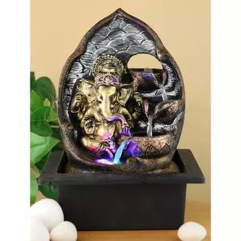 Господь Ганеша Сидящий 3-ступенчатый Водный Фонтан для Гостиной Домашний Декор Садовое Украшение и Гостиная Комнатный Фонтан Уличный Фонтан