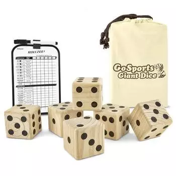 Gosports Super Size 2.5inch Giant Dice 6pcs with Case & Scoreboard, popular Korean game