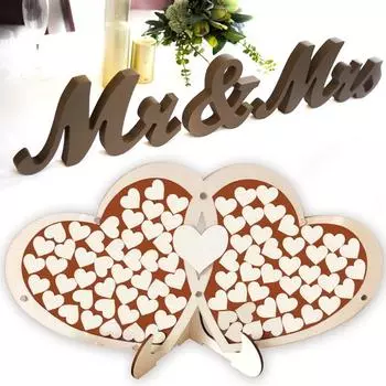 Гостевая книга на свадьбу, гостевая книга в форме сердца, закладка для входа в систему с кронштейном-подставкой на столе JM01670