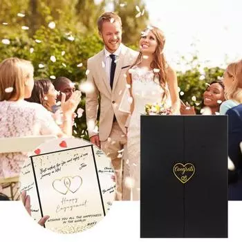 Гостевая книга помолвки Книга подписей на счастливую помолвку Гостевая книга подписей на помолвку Подарки для молодоженов Поздравления почти молодоженам 1pc