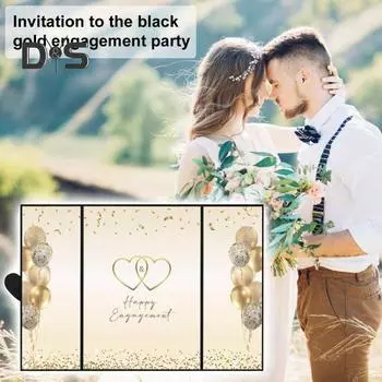 Гостевая книга помолвки Книга подписей на счастливую помолвку Гостевая книга подписей на помолвку Подарки для молодоженов Поздравления почти молодоженам 1pc золотистый/чёрный