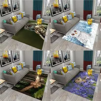 Гостиная, детская спальня, украшение, детский игровой коврик, нескользящий коврик для ванной комнаты, ковер с милой совой и рисунком 40x60cm