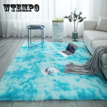 Гостиная Длинные волосы Галстук-краска Ковер Журнальный столик Одеяло Дом Современный минималистский Прикроватная спальня Ковер 60*160cm