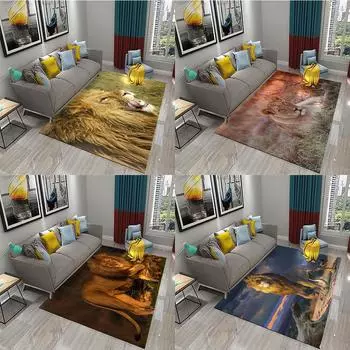 Гостиная, кухня, спальня, уютный ковер, мягкий напольный коврик, ковер для домашнего декора, ковер с изображением льва, нескользящий ковер для ванной комнаты 40x60cm