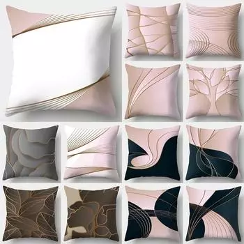 Гостиная Офис Дом Наволочка Абстрактная Розовая Линия Узор Наволочка Украшения для Машины 40x40cm