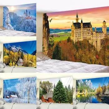 Гостиная Спальня Гобелен Сцена Мечты Лес Замок Узор Модный Домашний Декор Гобелен 100x75cm