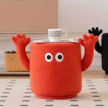 Гостиная Ягненок Плюшевый Диван Табурет Пуф Мебель Журнальный Столик Табурет Поднятая Рука Низкий Табурет Для Обуви Подставка Для Ног Макияжа Se чёрный