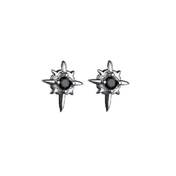 Goth North Star Magnetic Earrings Shiny No Piercing Ear Clip Vintage Crystal Stud Earrings Boy