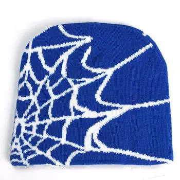 Goth Spider Web жаккардовые шапки бини Y2K винтажные вязаные теплые хип-хоп унисекс мешковатые эластичные вязаные шапки для женщин и мужчин