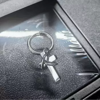 Gothic Cross Pendant Female Earrings Silver sanction earring single