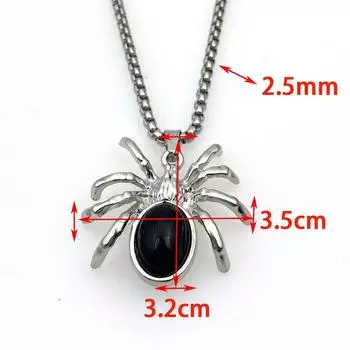 Gothic Diablo Spider Pendant Necklace Wind Personality Long Spider Collarbone Chain Halloween Sweater Chain