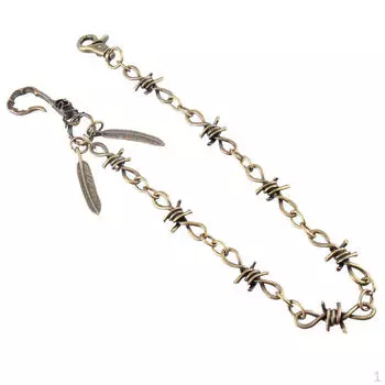 Готические панк брюки джинсы кошелек кошелек брелок кубинский - , бронза, как описано