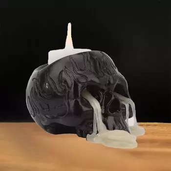 Gothic Unique Skull Candle Holder Handicraft Black Skeleton Candlestic Ornaments Exquisite Resin Candlestick Halloween чёрный