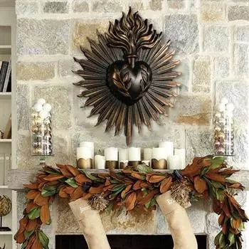 Готическая настенная табличка «Священное Сердце», украшение для дома, молитвенная стойка «Непорочное Сердце Марии», добавьте любви и искусства в свое пространство, металлическая табличка, праздничный подарок красный