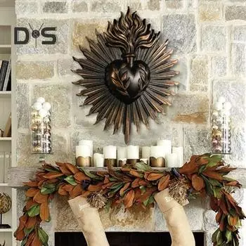 Готическая настенная табличка «Священное Сердце», украшение для дома, молитвенная стойка «Непорочное Сердце Марии», добавьте любви и искусства в свое пространство, металлическая табличка для праздничного подарка, настенная золотистый