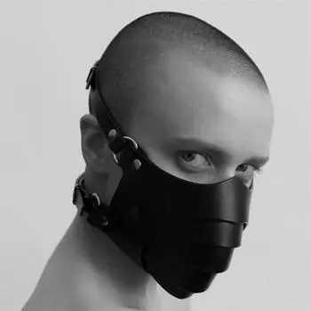 Готическая панк-маска из искусственной кожи, женская сексуальная маска ручной работы в стиле Харадзюку, игра черного цвета