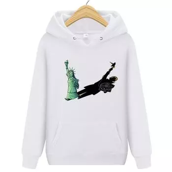 Готическая ретро-толстовка с капюшоном, напечатанная, с начесом, повседневная, для бега, фитнеса, с длинными рукавами S