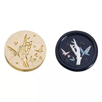 Готическая серия Огненная краска Медная голова 3D Рельефная эмалевая восковая голова Подарочный скрапбукинг H