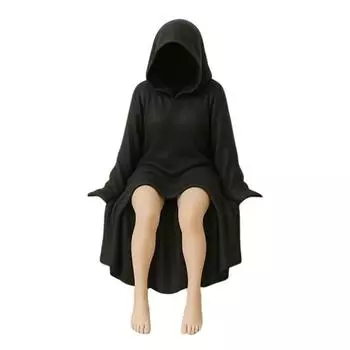 Готическая скульптура книжной полки Сексуальная женская фигура в черном одеянии Смола Жуткая фигурка женщины для украшения рабочего стола на Хэллоуин S C
