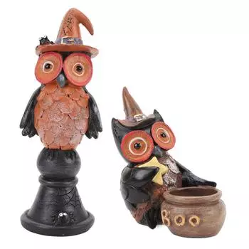 Готическая статуя совы, украшение стола, реквизит для фотографий, готический орнамент совы для гостиной, входной телевизионной тумбы Candle Holder