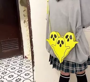 Готическая сумка через плечо с призраком для женщин, забавные сумки на плечо, винтажный милый кошелек Devil Boxt и маленькие сумки 30x5x22cm белый