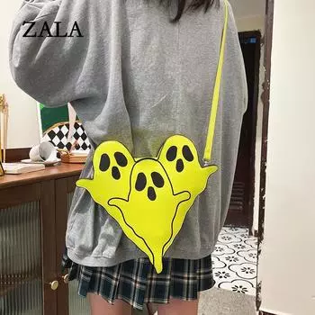 Готическая сумка через плечо с призраком для женщин, забавные сумки на плечо, винтажный милый кошелек Devil Boxt и маленькие сумки 30x5x22cm белый