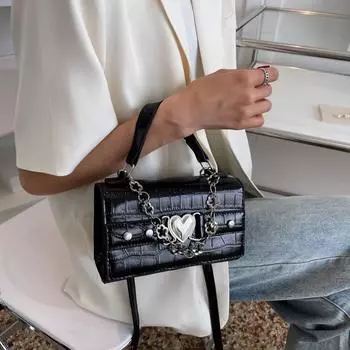 Готическая сумка через плечо в стиле Харадзюку, женская металлическая сумка в стиле панк, мото в байкерском стиле, женские сумки с зажимом для бумаг, темная сумка-мессенджер с кроликом, кошельки 19 x 11 x 8 cm зелёный