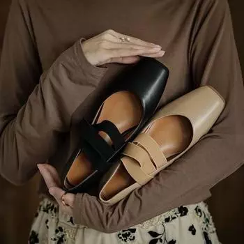 Готическая женская летняя обувь 2024 года, черные туфли в японском стиле Лолита с квадратным носком и средним каблуком, весна 39, Мэри Джейн 34