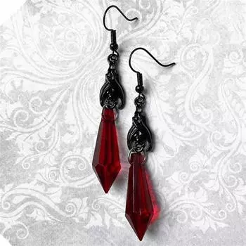 Готические серьги в виде летучей мыши с красными черными каплевидными бусинами, серьги для любителей летучих мышей, женщин и девушек, украшения на вечеринку в честь Хэллоуина, готический подарок