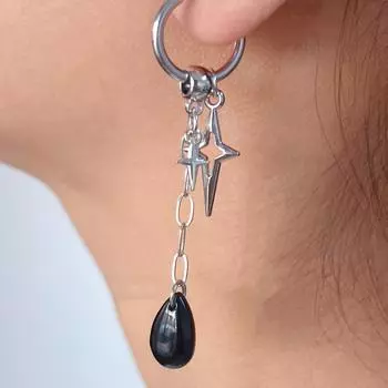 Готические серьги-звезды вампира, женская мода, альтернативные ювелирные изделия Polaris, подарочные готические красные серьги-пентаграммы с подвеской-крючками