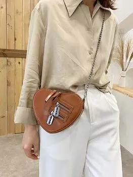 Готические сумки через плечо на молнии с цепочкой и сердечком для женщин и девочек, повседневные сумки на плечо, техническая одежда, летний кошелек в стиле гот зелёный