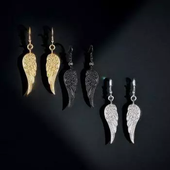 Готические темные крылья ангела дизайн висячие серьги перья элегантный ретро стиль железные украшения изысканный подарок для женщин девушек повседневный чёрный
