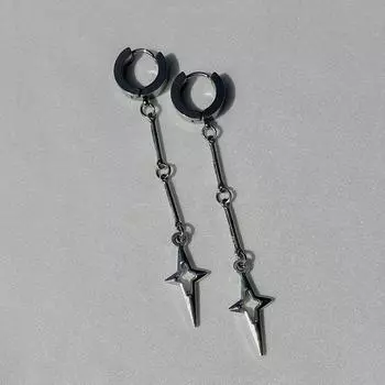 Готические украшения, серьги-капли со звездами и крестом, панк-подвески, серьги с заклепками 1pair