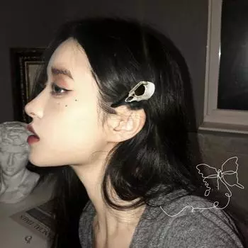 Готические заколки для волос Птичий череп Женские заколки Утконос Заколки для волос Череп Голова ворона Заколки для волос Череп животного чёрный/серебряный