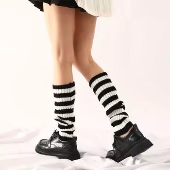 Готические женские полосатые гетры в стиле Лолиты, длинные носки, вязаные леггинсы, японские сладости, зимние носки, каваи, гетры Y2k One Size