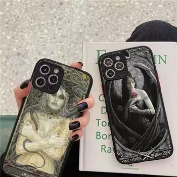 Готический чехол для телефона «Вампир Таро» матовый прозрачный для iphone 7 8 11 12 13 plus mini x xs xr pro max чехол iPhone12